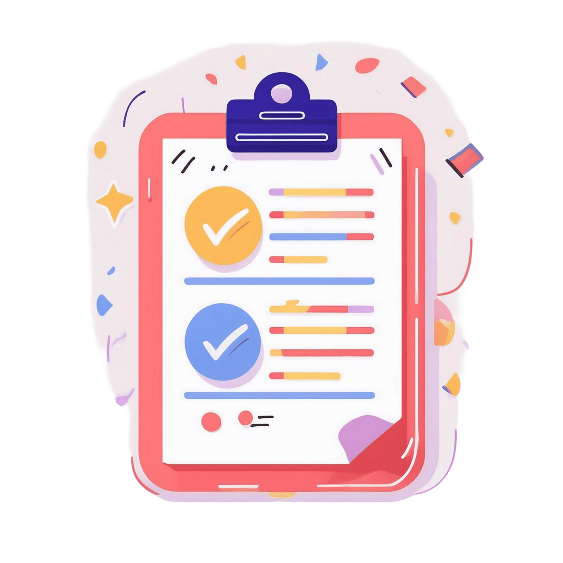 Checkliste mit farbigen Häkchen, die die wesentlichen Punkte zur Barrierefreiheit im Internet auflistet.