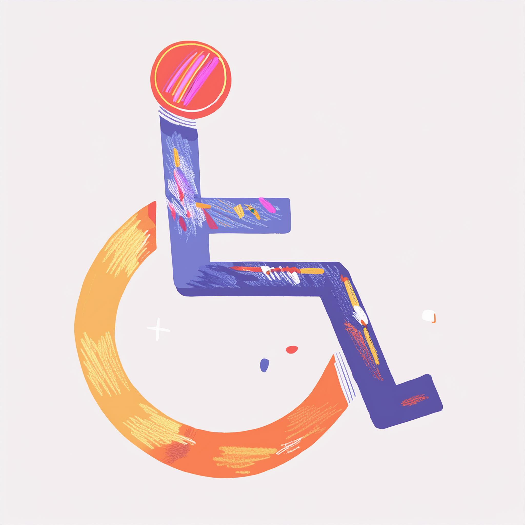 Illustration von barrierefreiem Webdesign, das Menschen mit Behinderungen bei der Nutzung von Websites unterstützt. Fokus auf Accessibility und inklusives Design.