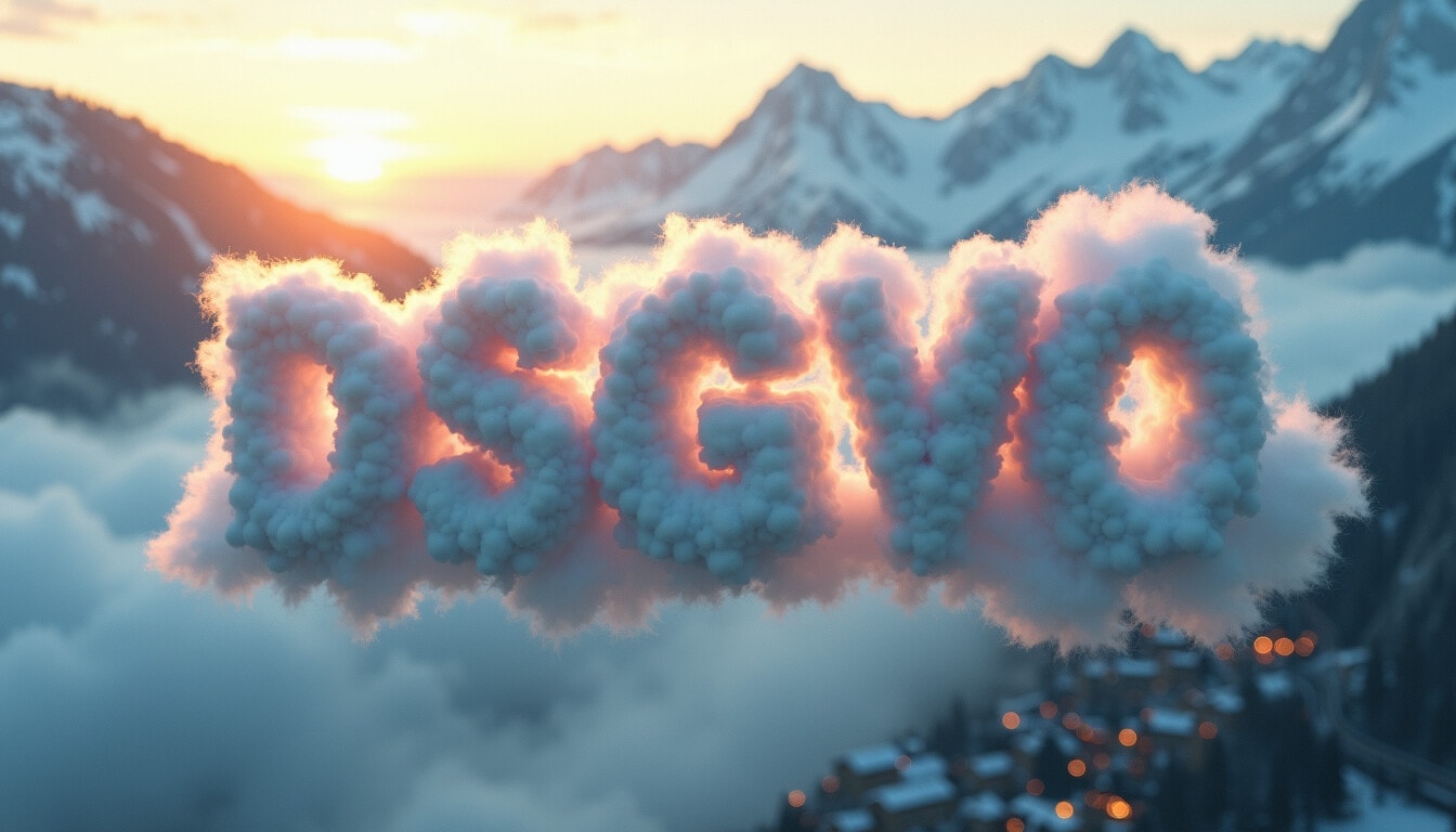 DSGVO Wolken über Schweizer Alpenlandschaft bei Sonnenuntergang