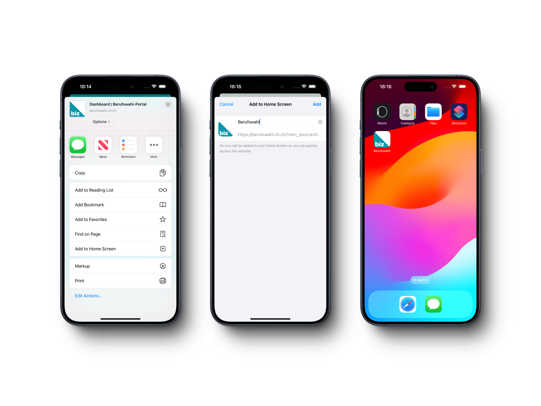 Berufswahl-Portal als Progressive Web App