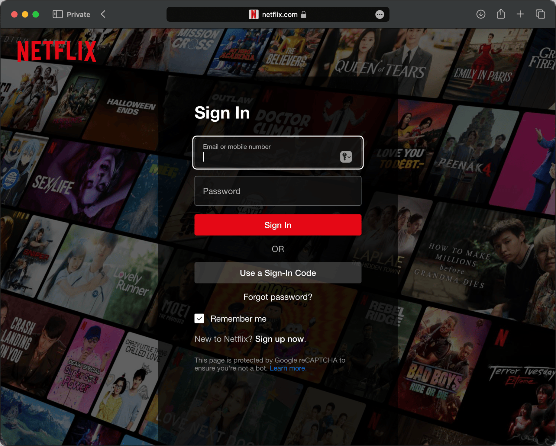 Screenshot von Netflix mit Empfehlungen, die durch KI generiert werden.