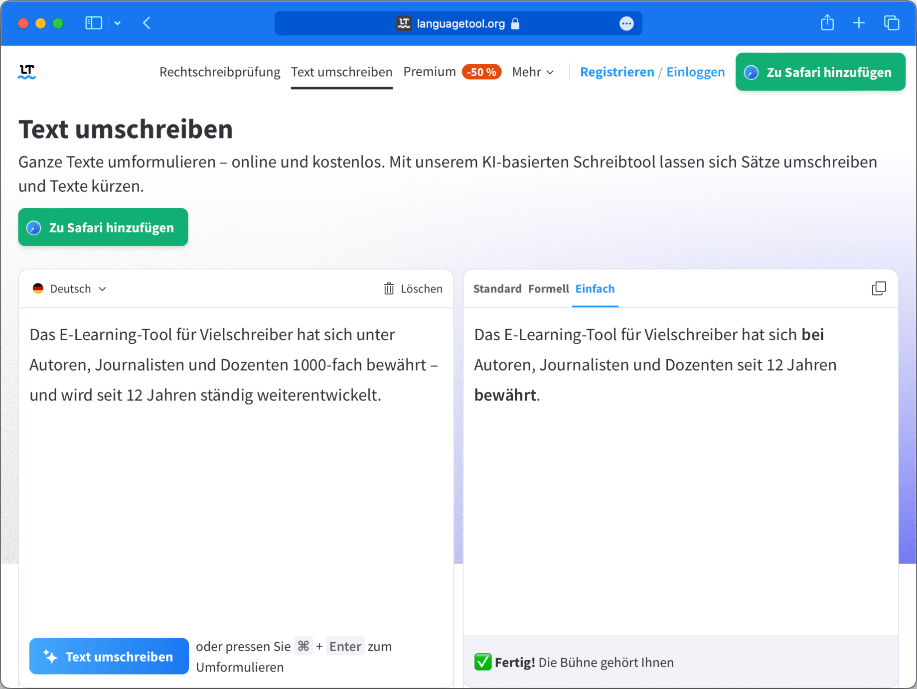 Bild von der Software LanguageTool