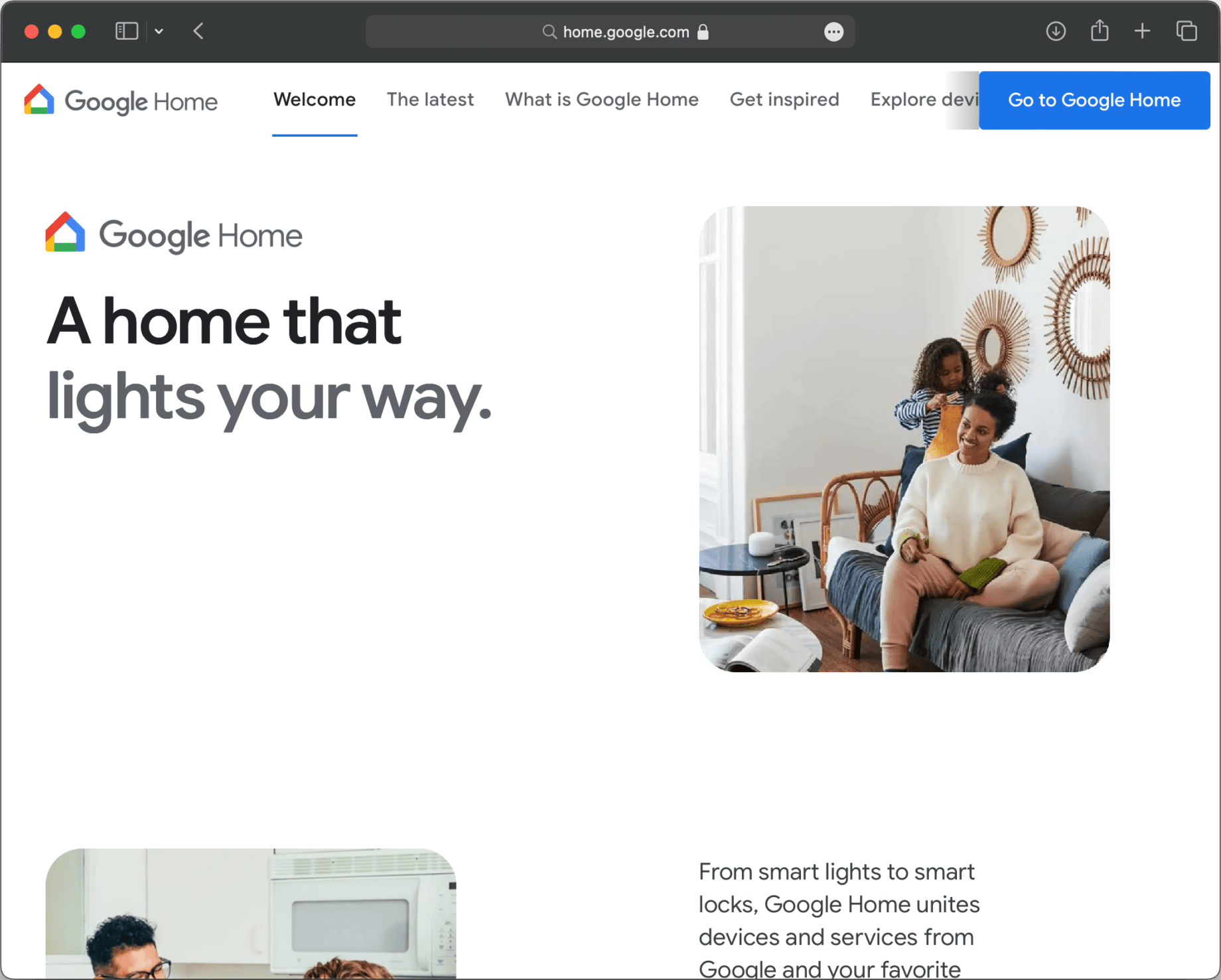 Screenshot von Google Home, das KI-gesteuerte Haushaltsgeräte zeigt.