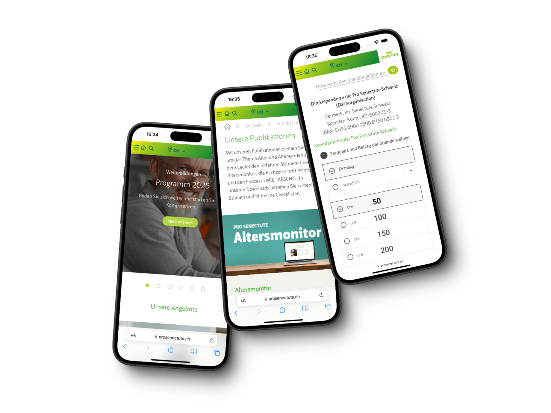 WordPress-Wartung von required.com für Pro Senectute Schweiz. Die Website wird regelmässig gewartet, um Sicherheit und Performance zu gewährleisten.