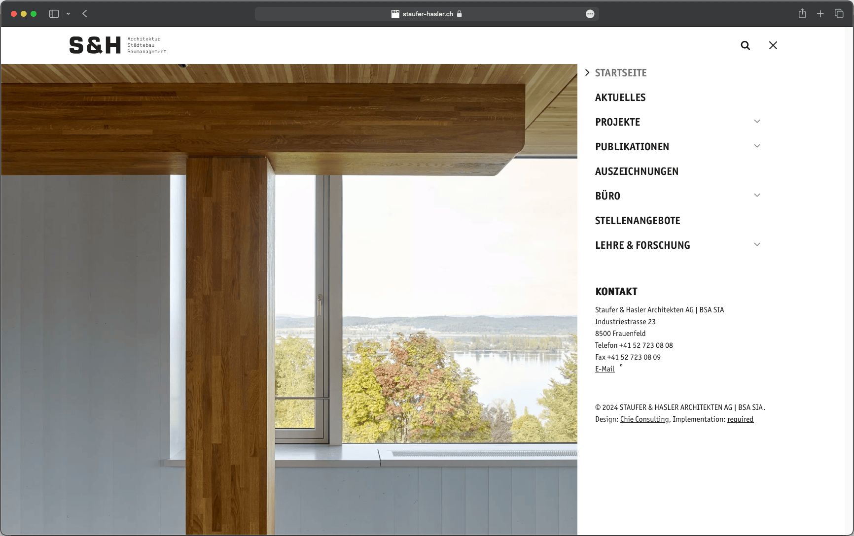 WordPress-Projekt für Staufer & Hasler Architekten AG von required.com in St. Gallen.
