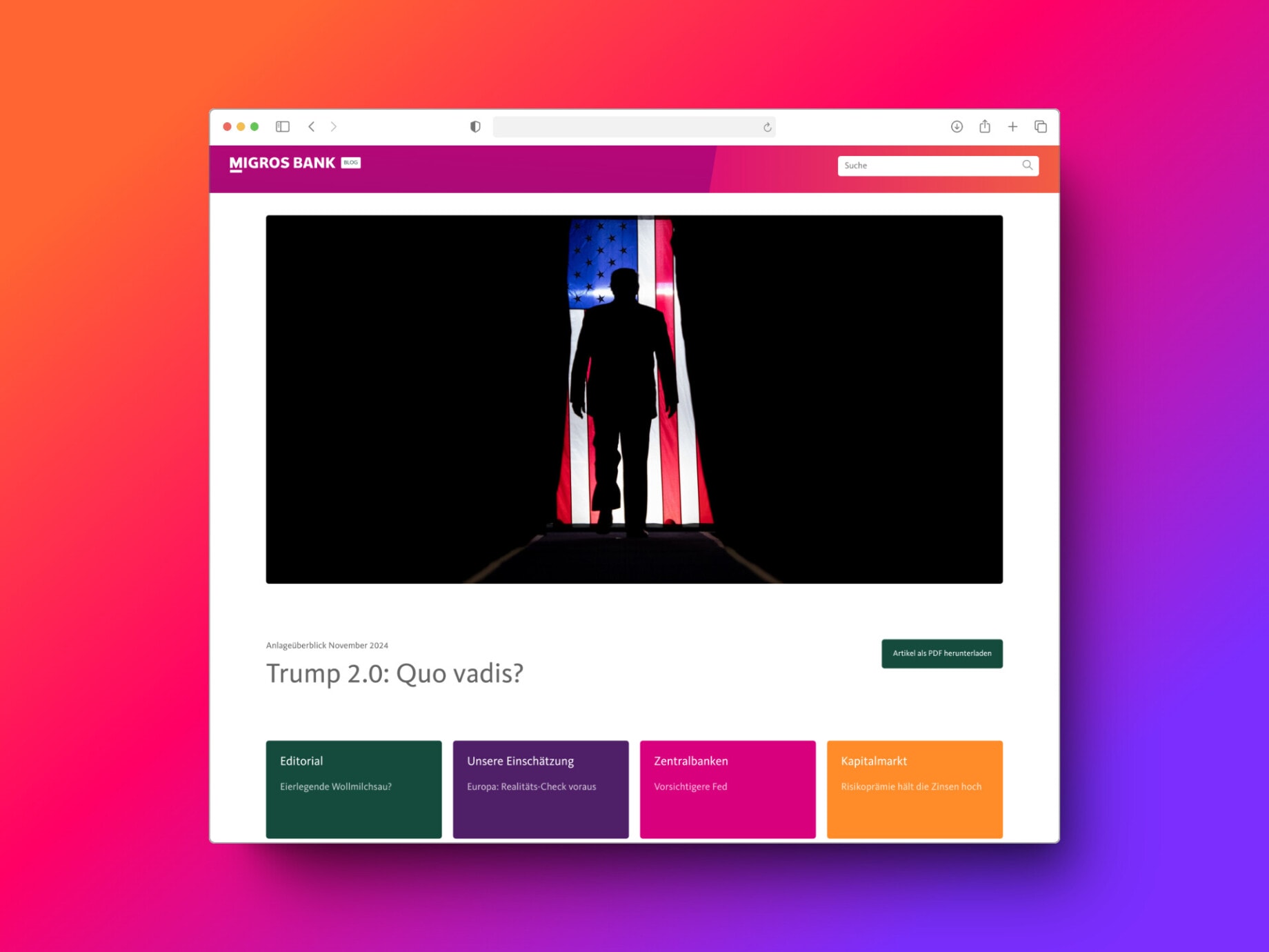 A screenshot of the intro with colorful boxes as a table of contents