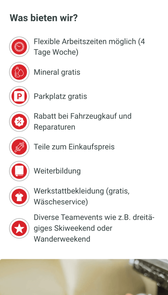 Screenshot of autofit Jobs on a smartphone