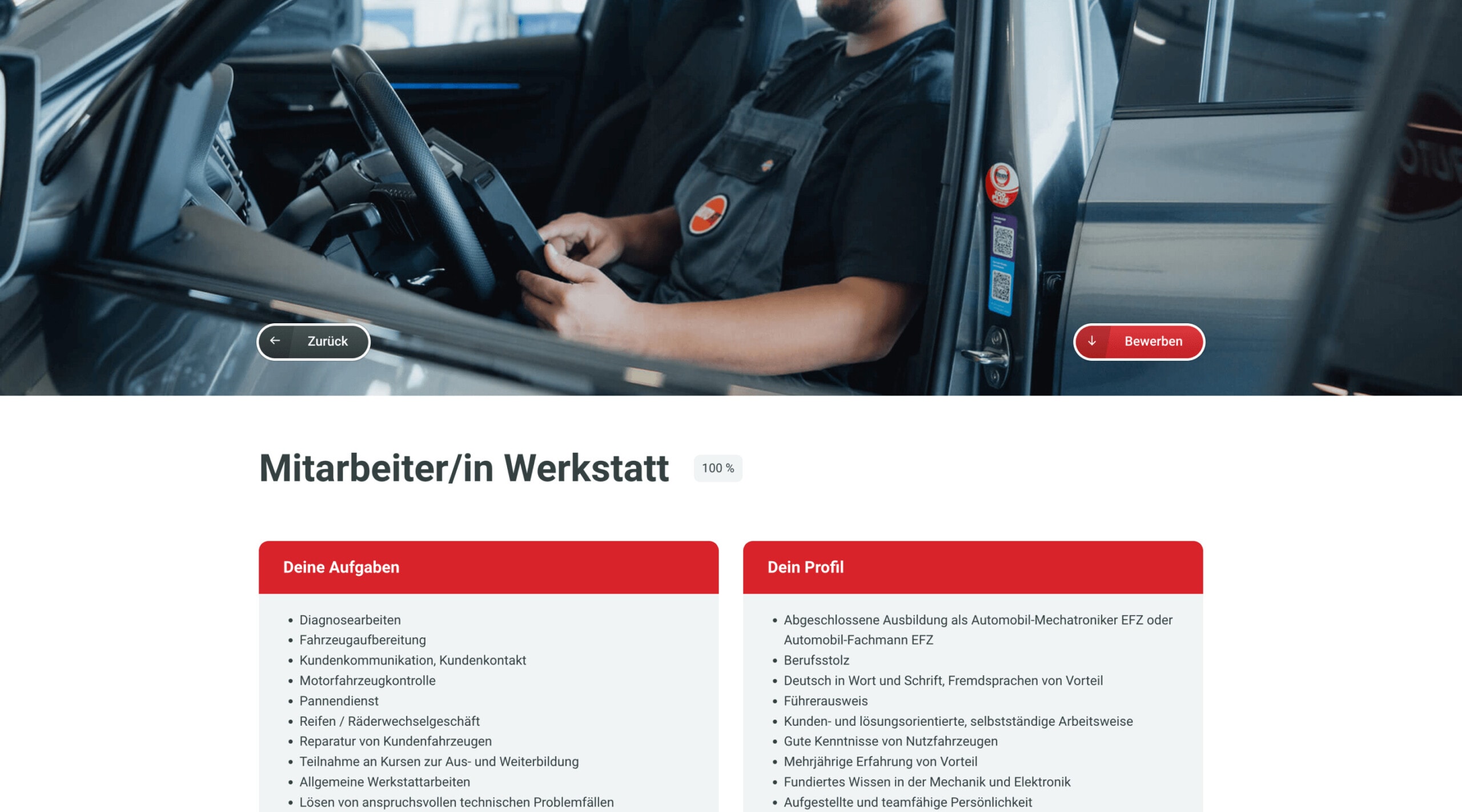 Screenshot autofit Jobs auf einem grossen Bildschirm