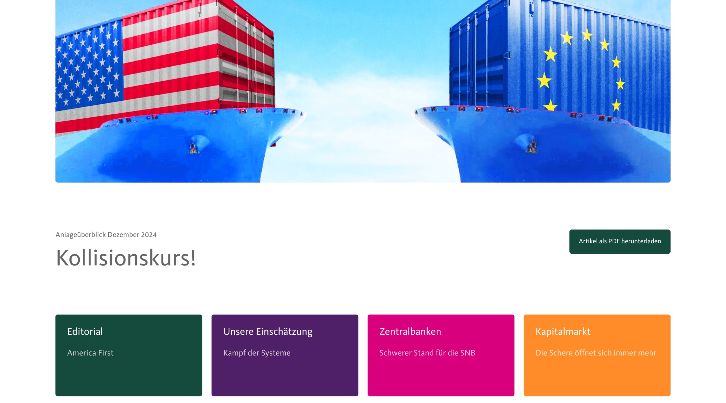 Screenshot of the Migros Bank investment overview on a large screen