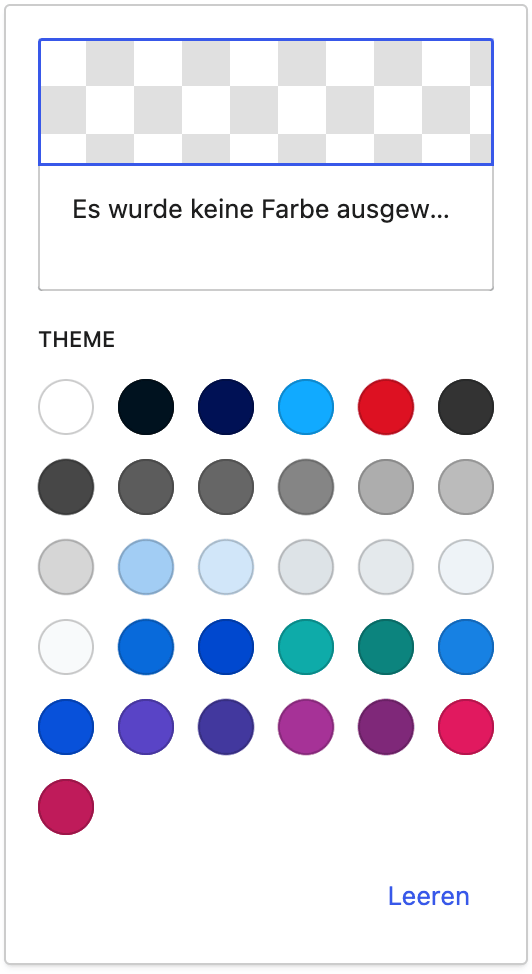 Die Farbauswahl im Editor des Swisscom Blogs