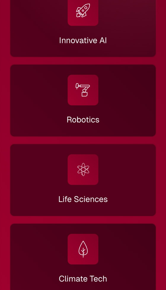 Screenshot of the deeptechnation.ch website on a smartphone
