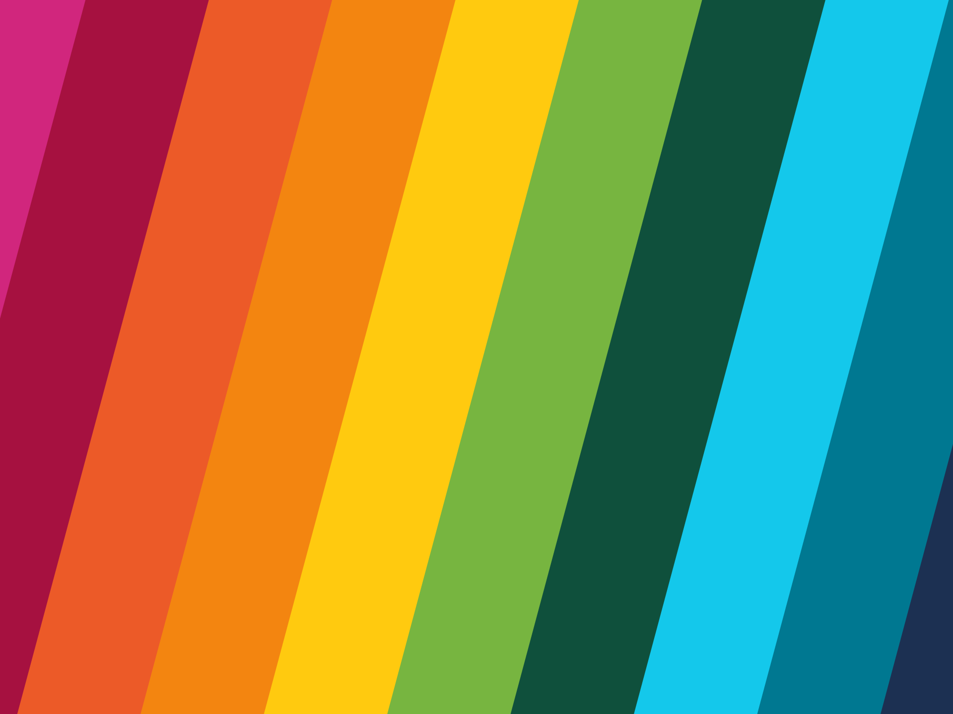 Graphic with diagonal color stripes in different shades of purple on the left, yellow in the middle and blue on the right.