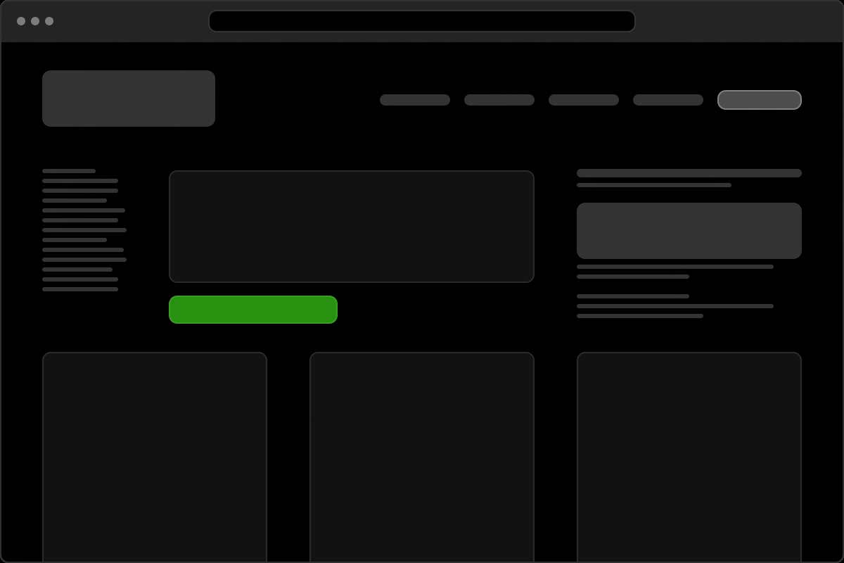 Ein animiertes Bild, bei welchem ein Website-Layout zu sehen ist. Zwischen Kopfzeile und Inhalt schiebt sich eine Element dazwischen, was dafür sorgt, dass der Inhalt runter springt. Was zu CLS (Cumulative Layout Shift) führt.