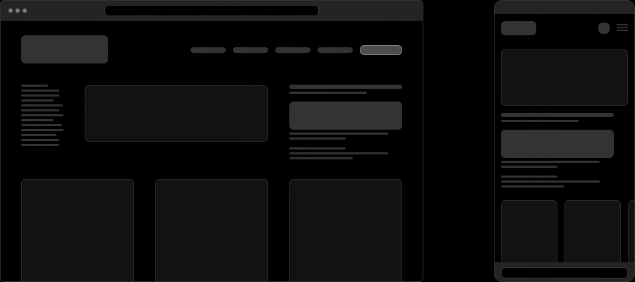Ein animiertes Bild, bei welchem ein Website-Layout zu sehen ist. Zwischen Kopfzeile und Inhalt schiebt sich eine Element dazwischen, was dafür sorgt, dass der Inhalt runter springt. Was zu CLS (Cumulative Layout Shift) führt.