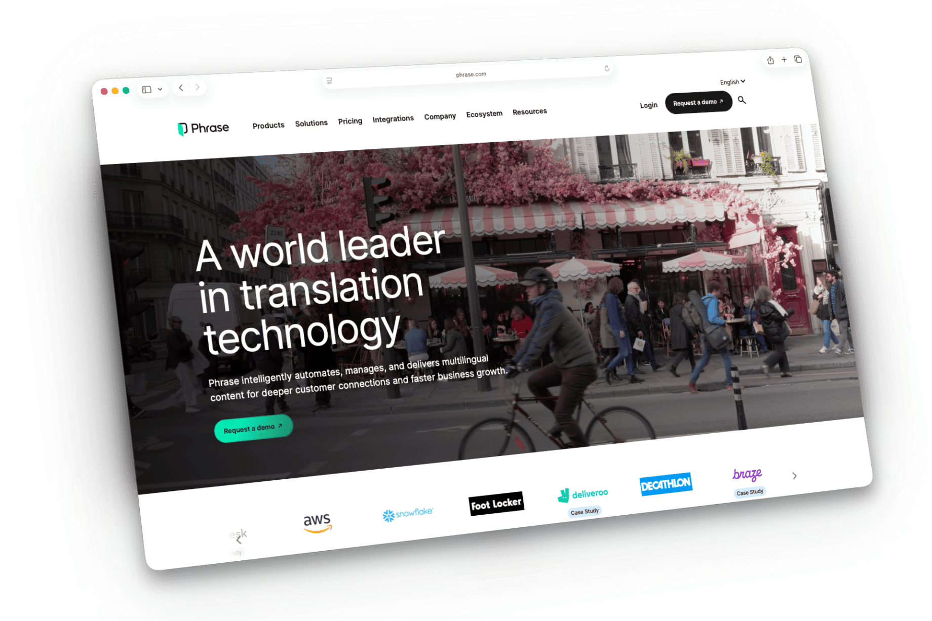 Phrase Website Refresh: Screenshot of the updated website with new design patterns and revised information architecture